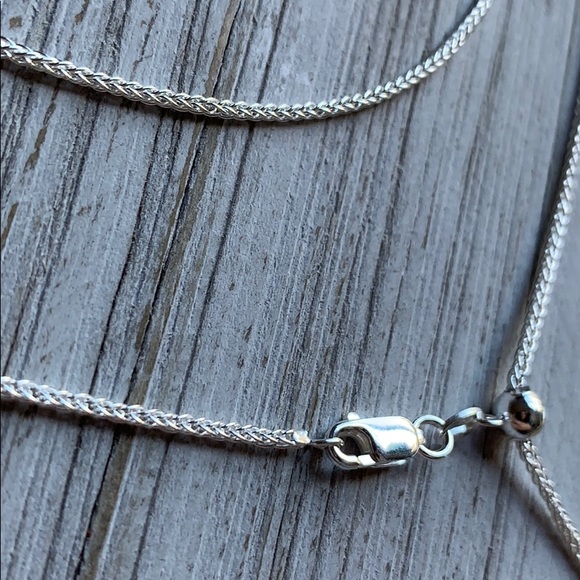 Adjustable sterling silver chain 16-22” slider NEW - Picture 3 of 4